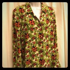 100% Silk blouse embroidered with beads